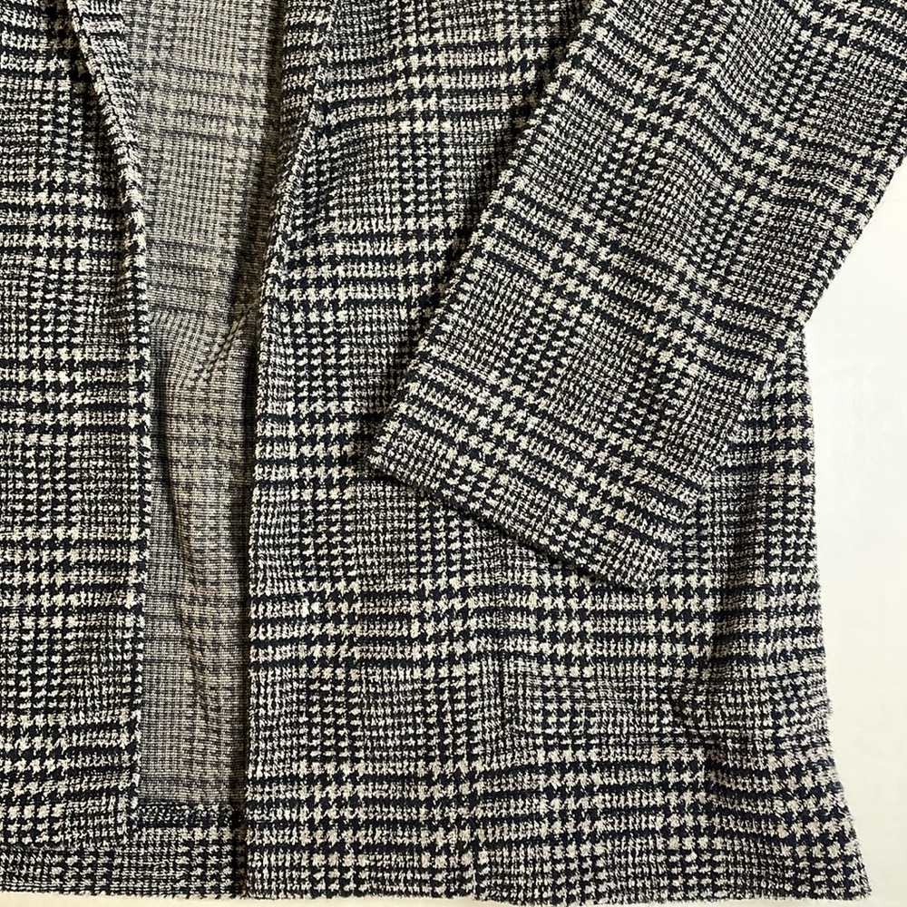 J. Jill Wearever Collection Navy and Gray Plaid Houndstooth Open Jacket Size M - Picture 9 of 13